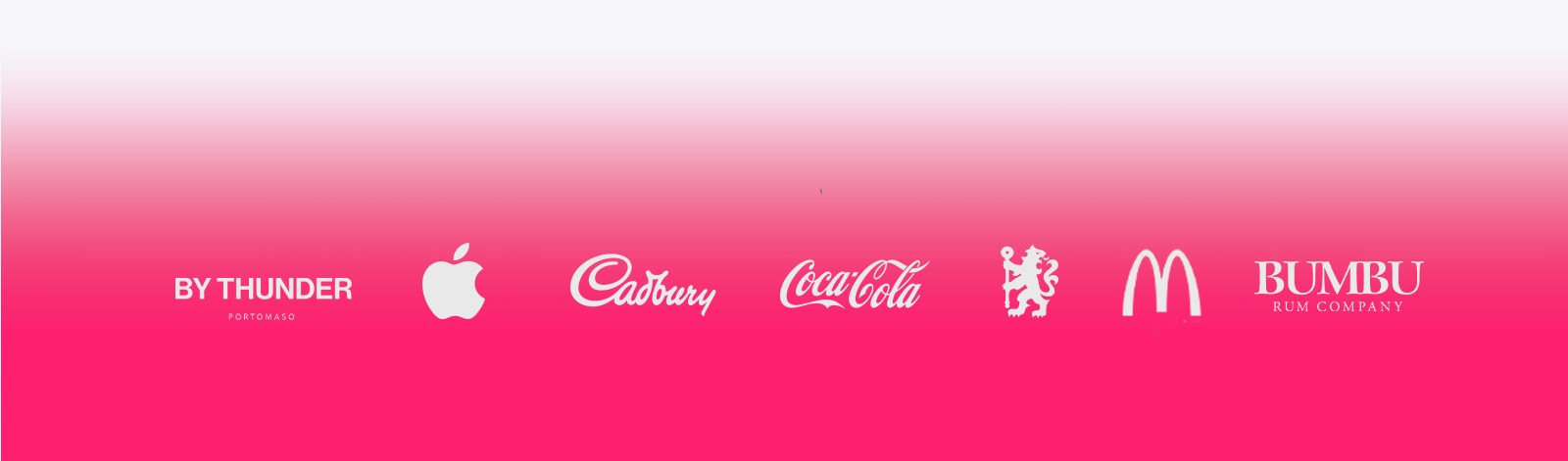 Adwalkr company logos on a pink gradient